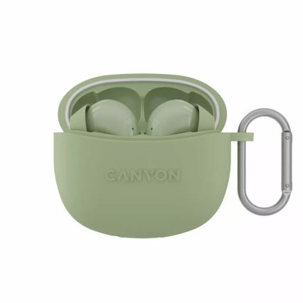 Canyon - Trådløs stereo earphones True Trådløs 500 mAh + 2x 40 mAh hvid/grøn