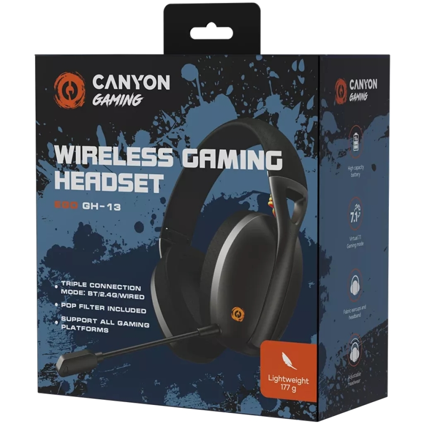 Canyon - Trådløse høretelefoner med mikrofon 400 mAh sort