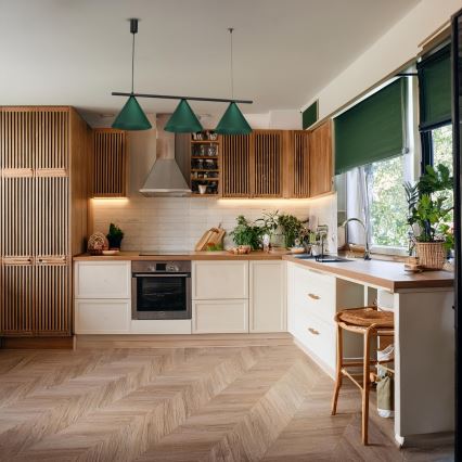 CAPITAL pendel med wireophæng 3xGX53/15W/230V, grøn