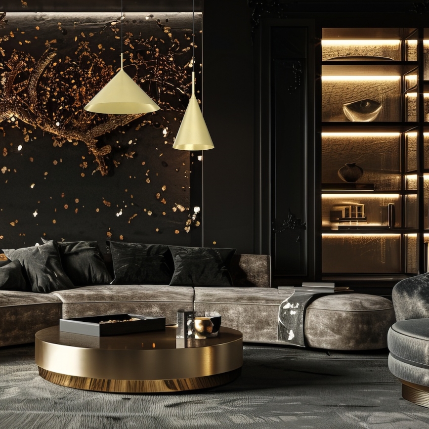 CAPITAL pendel på kabel, 1xGX53/15W/230V, Ø 17 cm, guld