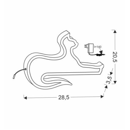 CAT LED bordlampe til børn 13W/230V sort