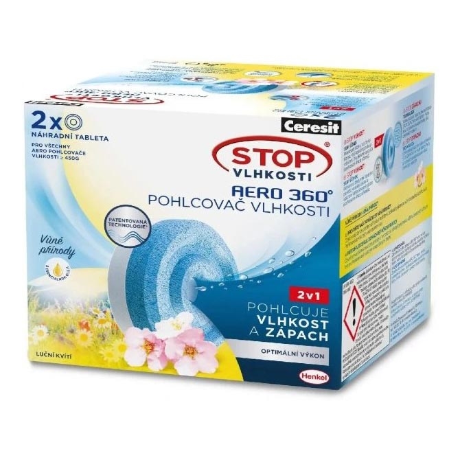 Ceresit - Tabletter til affugter 2-i-1 AERO 360° 2 x 450 g engblomster