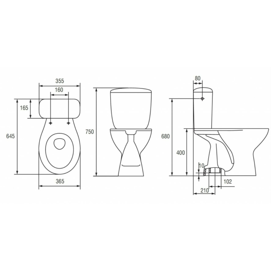 Cersanit K08-029 - Gulvstående toilet m. toiletsæde PRESIDENT keramik/hvid