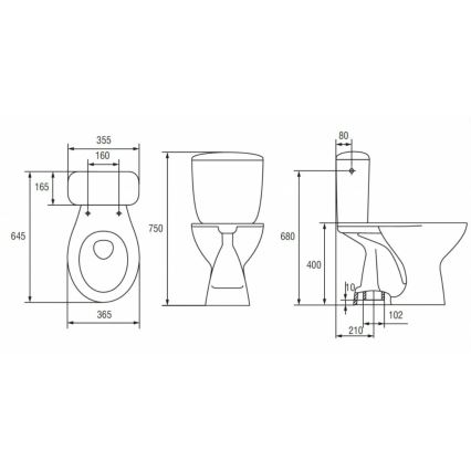 Cersanit K08-029 - Gulvstående toilet med toiletsæde PRESIDENT keramik/hvid