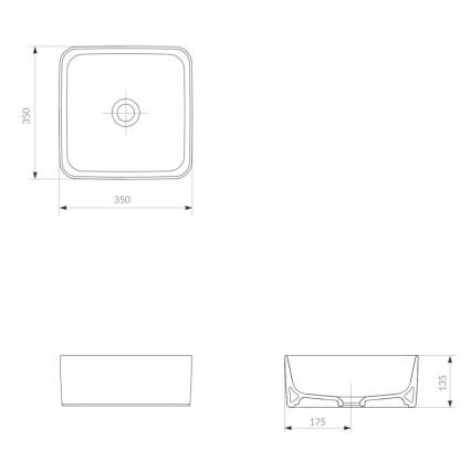 Cersanit K114-007-ECO - Vask til bordplade CREA 35 x 35 cm keramik/højglans hvid