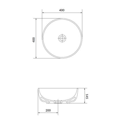 Cersanit K116-048 - Bordmonteret håndvask MODUO diameter 40 cm keramik/skinnende hvid
