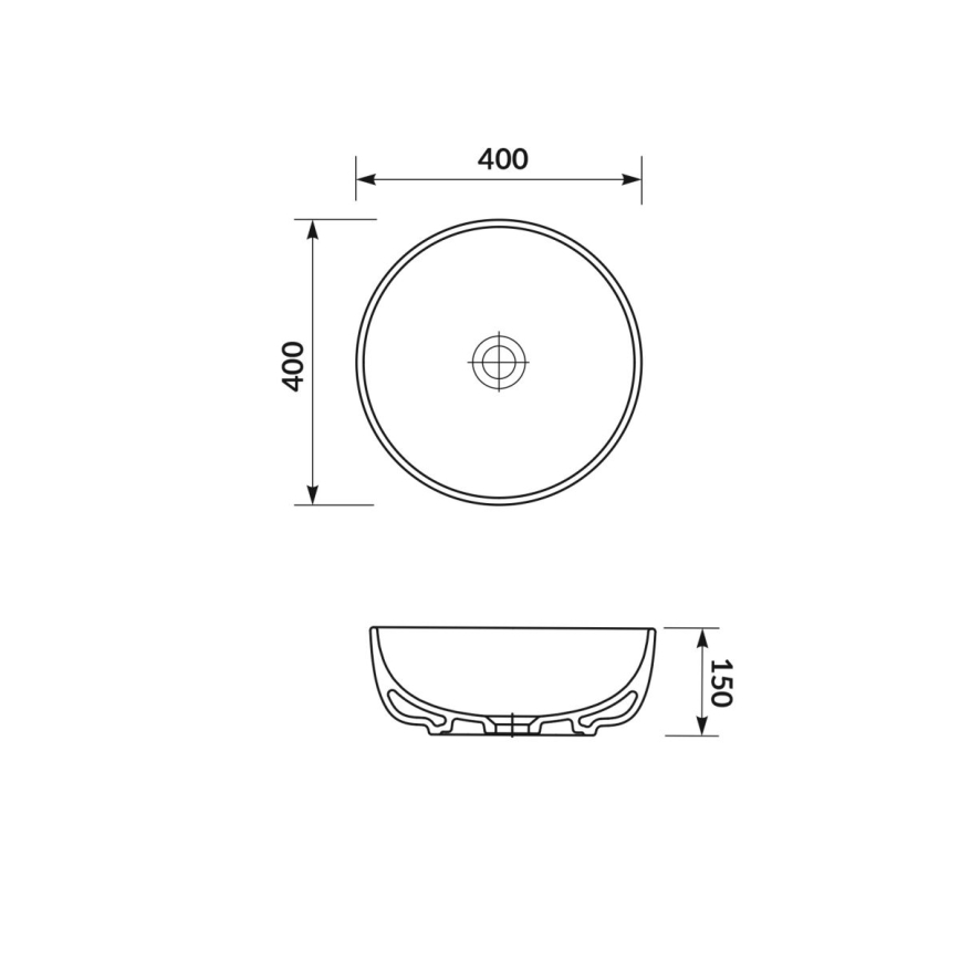 Cersanit K116-048-ECO - Servant til bordplade MODUO Ø 40 cm keramik/blank hvid