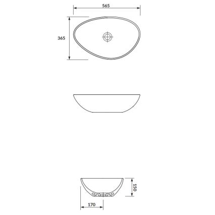 Cersanit K116-052 - Bordmonteret håndvask MODUO 36,5x56,5 cm keramik/glansfuld hvid