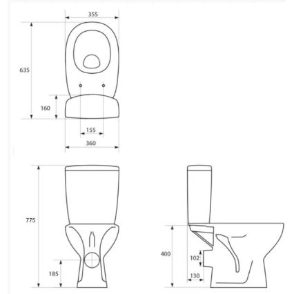 Cersanit K667-052 - Gulvstående toilet med sæde ARTECO keramik/hvid