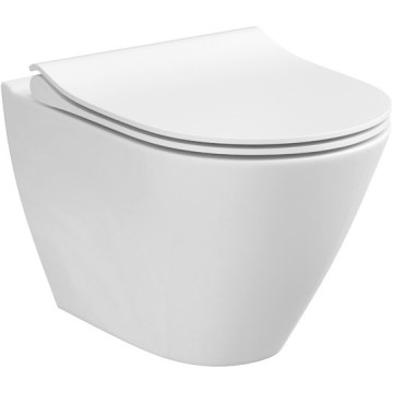 Cersanit K701-104 - Væghængt toilet med toiletsæde CITY OVAL keramik/hvid
