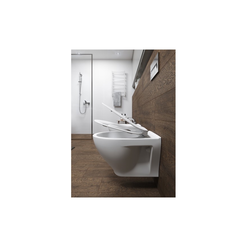 Cersanit K701-147 - Væghængt toilet med toiletsæde SAVIO keramik/hvid