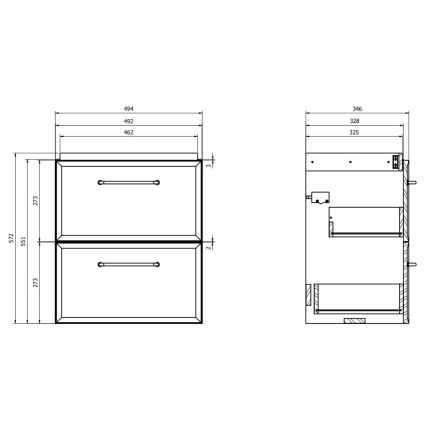 Cersanit S1021-005 - Væghængt underskab til håndvask MILLE SLIM 50x35 cm hvid