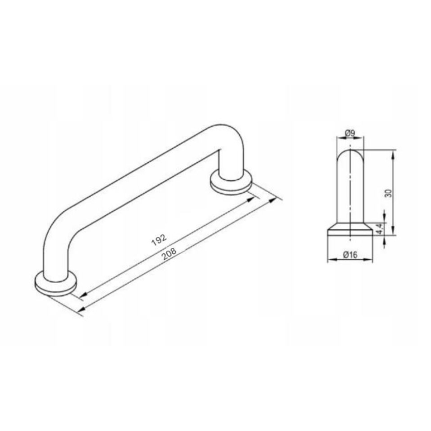 Cersanit S1021-018 - Greb til møbler MILLE 20x3 cm sort