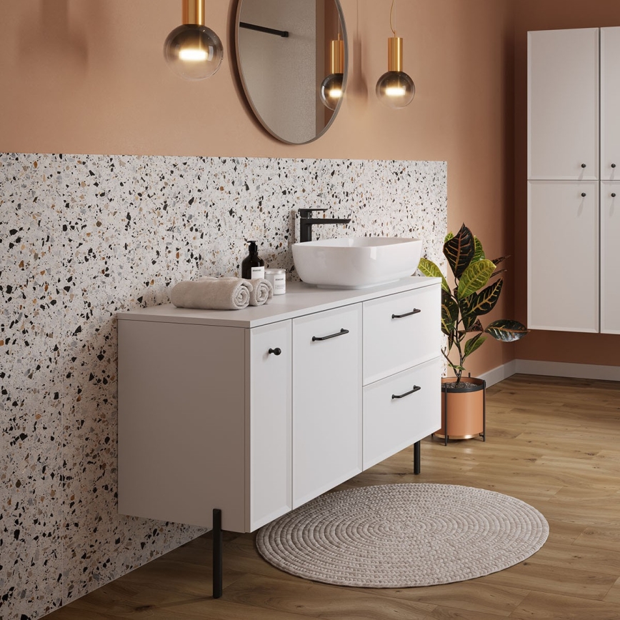 Cersanit S1022-006 - Væghængt badeværelsesskab MILLE 20x45 cm mat hvid