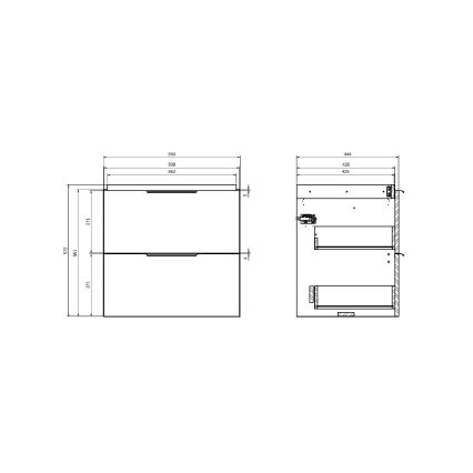 Cersanit S598-046-DSM- Væghængt underskab til håndvask MALIKA 60x45 cm hvid