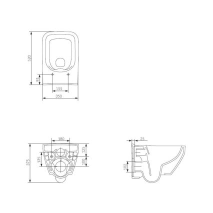 Cersanit S701-213-ECO - Vægophængt toilet med sæde CREA keramik/hvid
