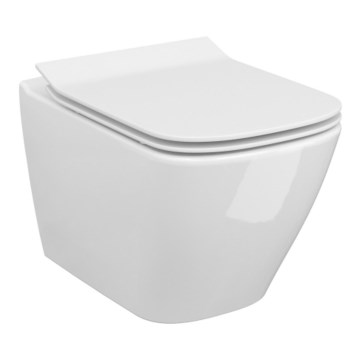 Cersanit S701-405-ECO - CITY væghængt toilet med toiletbræt, keramik/hvid