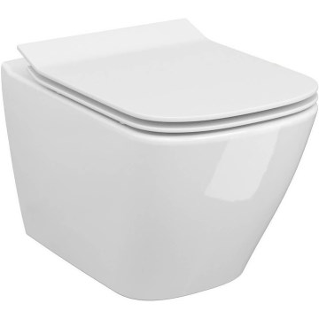 Cersanit S701-405 - Væghængt toilet med toiletsæde CITY SQUARE keramik/hvid