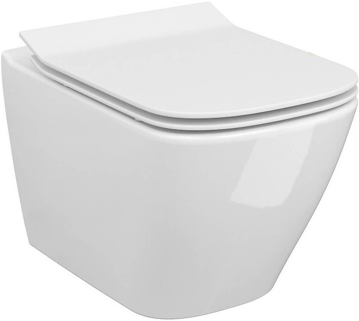 Cersanit S701-405 - Væghængt toilet med toiletsæde CITY SQUARE keramik/hvid