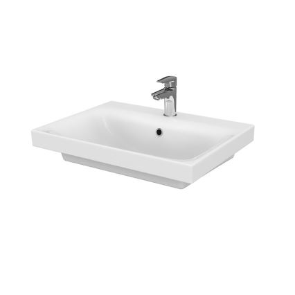 Cersanit S801-223-DSM - Væghængt badeværelsesskab med vask MODUO 62x60 cm, blank hvid
