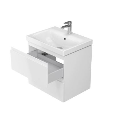 Cersanit S801-223-DSM - Væghængt badeværelsesskab med vask MODUO 62x60 cm, blank hvid