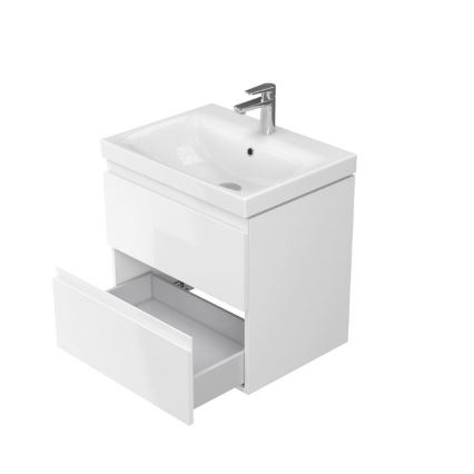 Cersanit S801-223-DSM - Væghængt badeværelsesskab med vask MODUO 62x60 cm, blank hvid
