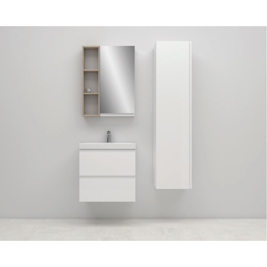 Cersanit S801-223-DSM - Væghængt badeværelsesskab med håndvask MODUO 60x57x45 cm højglans hvid