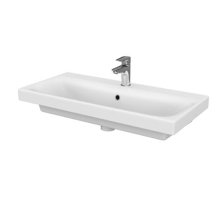 Cersanit S801-225-DSM - Væghængt badeværelsesskab med vask MODUO SLIM 62x80 cm blank hvid