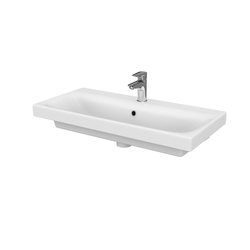 Cersanit S801-225-DSM - Væghængt badeværelsesskab med vask MODUO SLIM 62x80 cm blank hvid