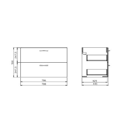 Cersanit S801-538 - Væghængt badeskab med håndvask NIKO 80x45 cm hvid