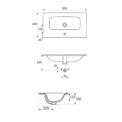 Cersanit S801-539 - Væghængt badeværelsesskab med håndvask NIKO 80 x 45 cm, valnød