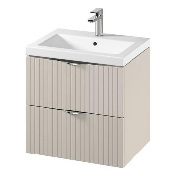 Cersanit S801-541 - Væghængt badeværelsesskab med håndvask TIRSO 60x60x45 cm beige