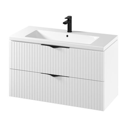 Cersanit S801-542 - Væghængt badeværelsesskab med håndvask TIRSO 100x60x45 cm hvid