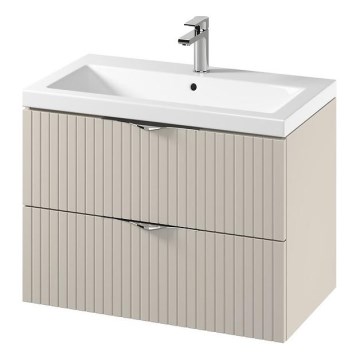 Cersanit S801-543 - Væghængt badeværelsesskab med håndvask TIRSO 80x45 cm beige