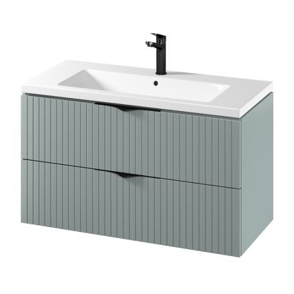 Cersanit S801-546 - Væghængt badeværelsesskab med håndvask TIRSO 100x60x45 cm mintgrøn