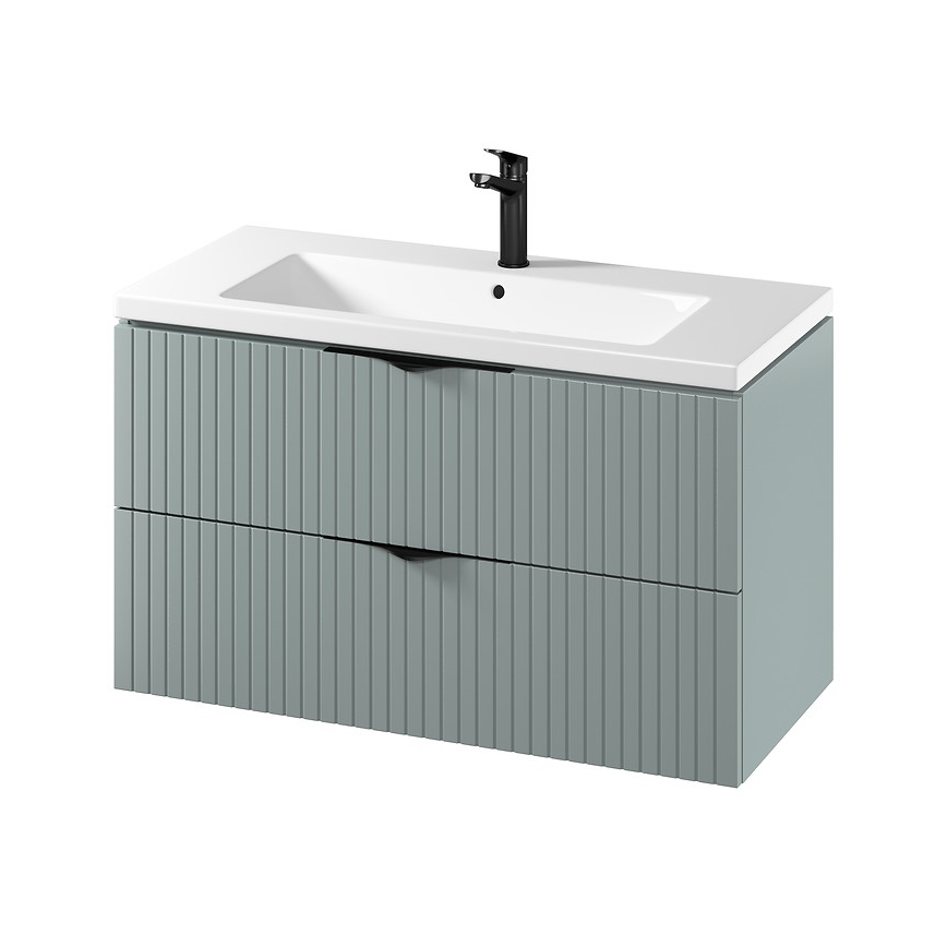 Cersanit S801-546 - Væghængt badeværelsesskab med håndvask TIRSO 100x60x45 cm mintgrøn