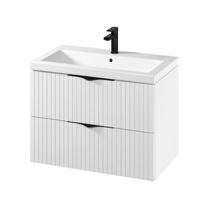 Cersanit S801-547 - Vægmonteret badeværelsesskab med håndvask TIRSO 80x60x45 cm hvid