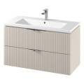 Cersanit S801-548 - Væghængt badeværelsesskab med håndvask TIRSO 100x60x45 cm beige