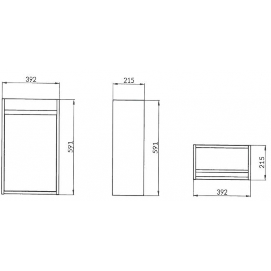 Cersanit S924-001 - Underskab til håndvask CREA 39,2x21,5 cm højglans hvid