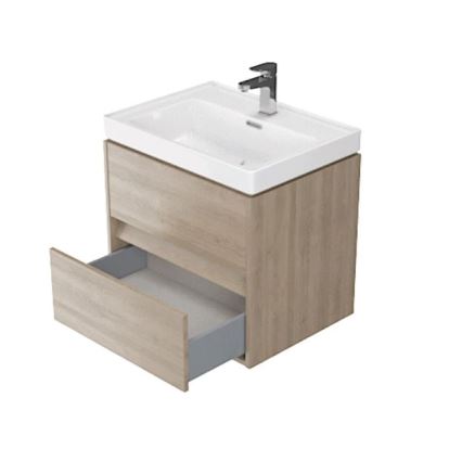 Cersanit S924-008 - Væghængt underskab til håndvask CREA 60x54x45 cm eg