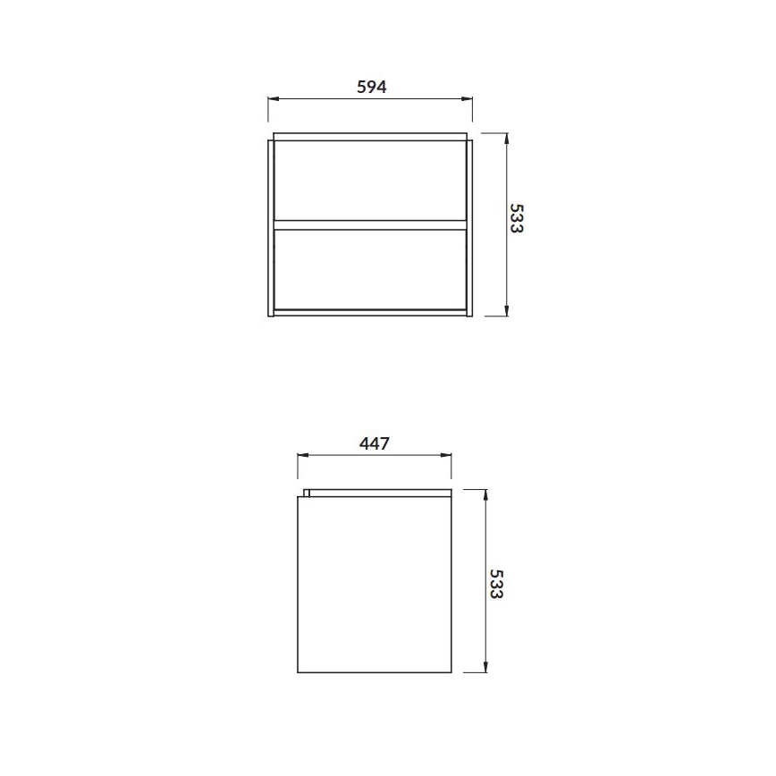 Cersanit S924-008 - Væghængt underskab til håndvask CREA 60x54x45 cm eg