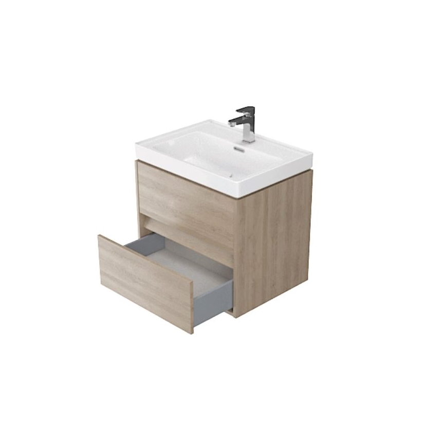 Cersanit S924-008 - Hanging badeværelse basin skab BARBARA 53,3x59,4 cm eg
