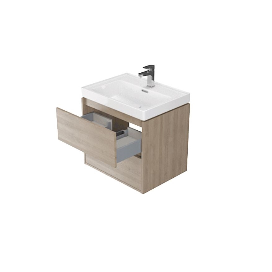 Cersanit S924-008 - Hanging badeværelse basin skab BARBARA 53,3x59,4 cm eg