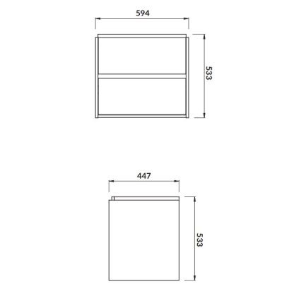 Cersanit S924-008 - Væghængt underskab til håndvask CREA 59,4 x 44,7 cm eg
