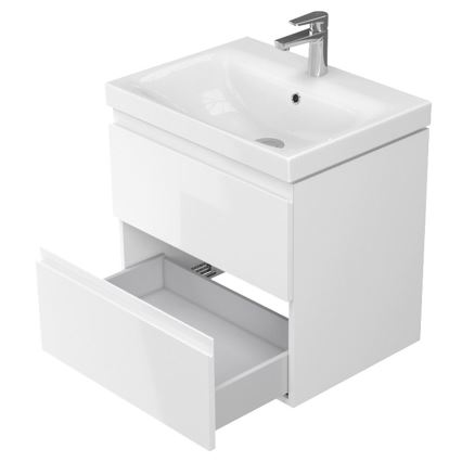 Cersanit S929-010 - Hanging badeværelse basin skab MEDDIE 57x59,5 cm skinnende hvid