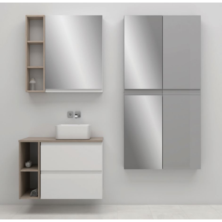 Cersanit S929-018 - Badeværelsesskab m. spejl MEDDIE 80x59,5 cm
