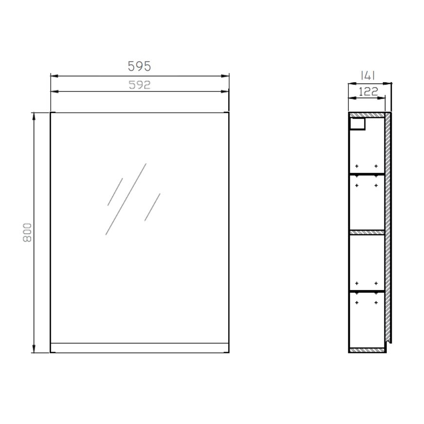 Cersanit S929-018 - Spejlskab til badeværelse MODUO 80x59,5 cm