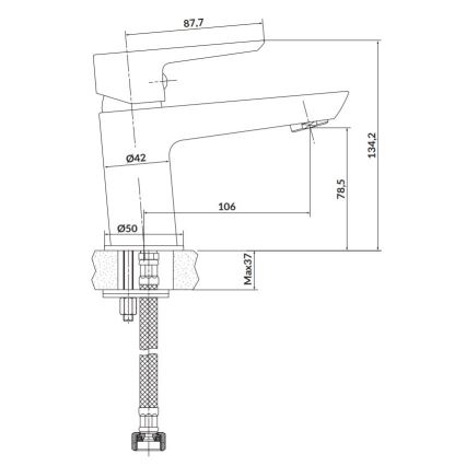 Cersanit S951-048 - Hane MILLE 13,4 cm sort + afløb
