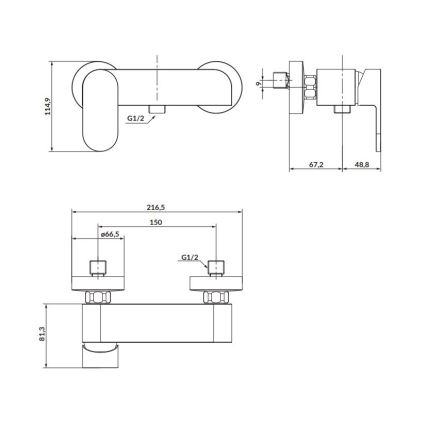 Cersanit S951-321 - Brusehane CREA sort