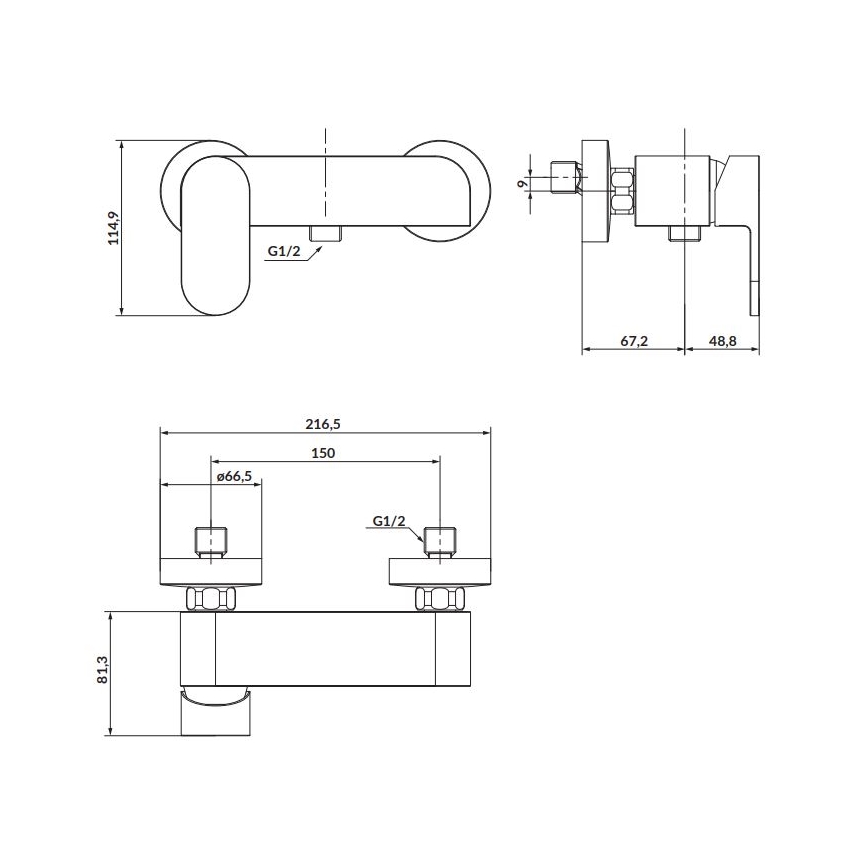 Cersanit S951-321 - Brusehane CREA sort